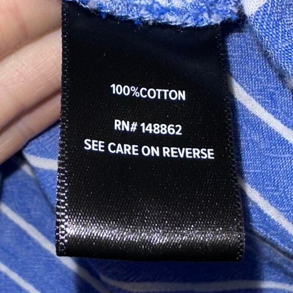 Torrid Blue Stripe Twist Front Button Up Shirt Size 3X - Picture 6 of 13